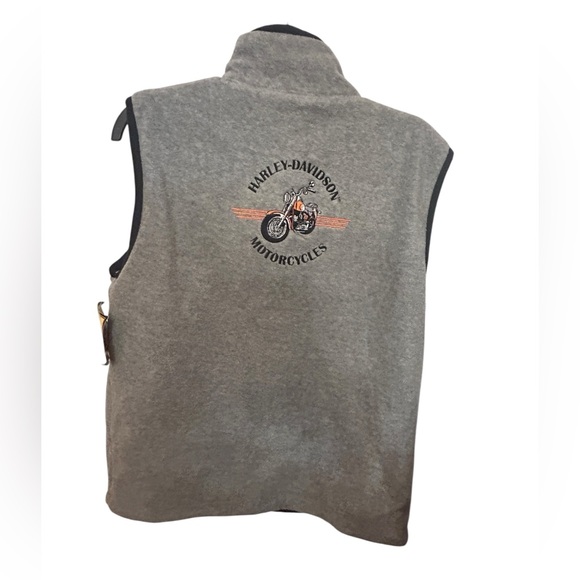 NWT Harley-Davidson gray and black fleece vest Teens 14-16 - Picture 3 of 10